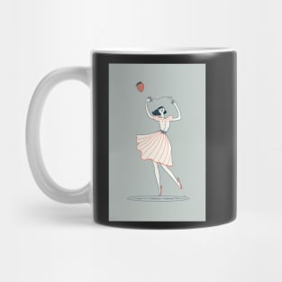 Dancing French Woman in a Dress Strawberry Mug